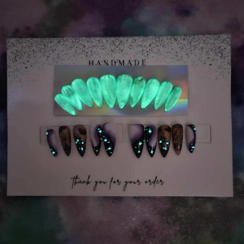 Glow in the Dark Handmade Nail Set